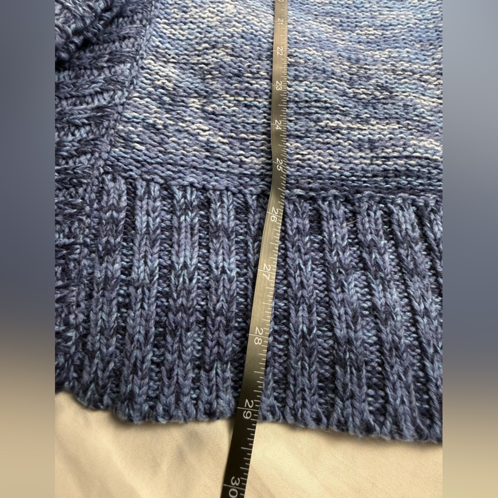 Indigo Great Northwest Cardigan 3X Plus Blue Chunky Knit Open Front Cozy Sweater - Picture 9 of 10